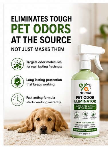 Pawscent Neutral eliminates tough pet odors at the source